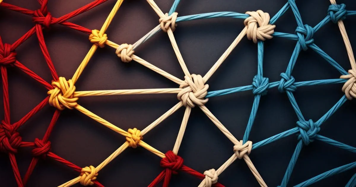Connected knots forming a net